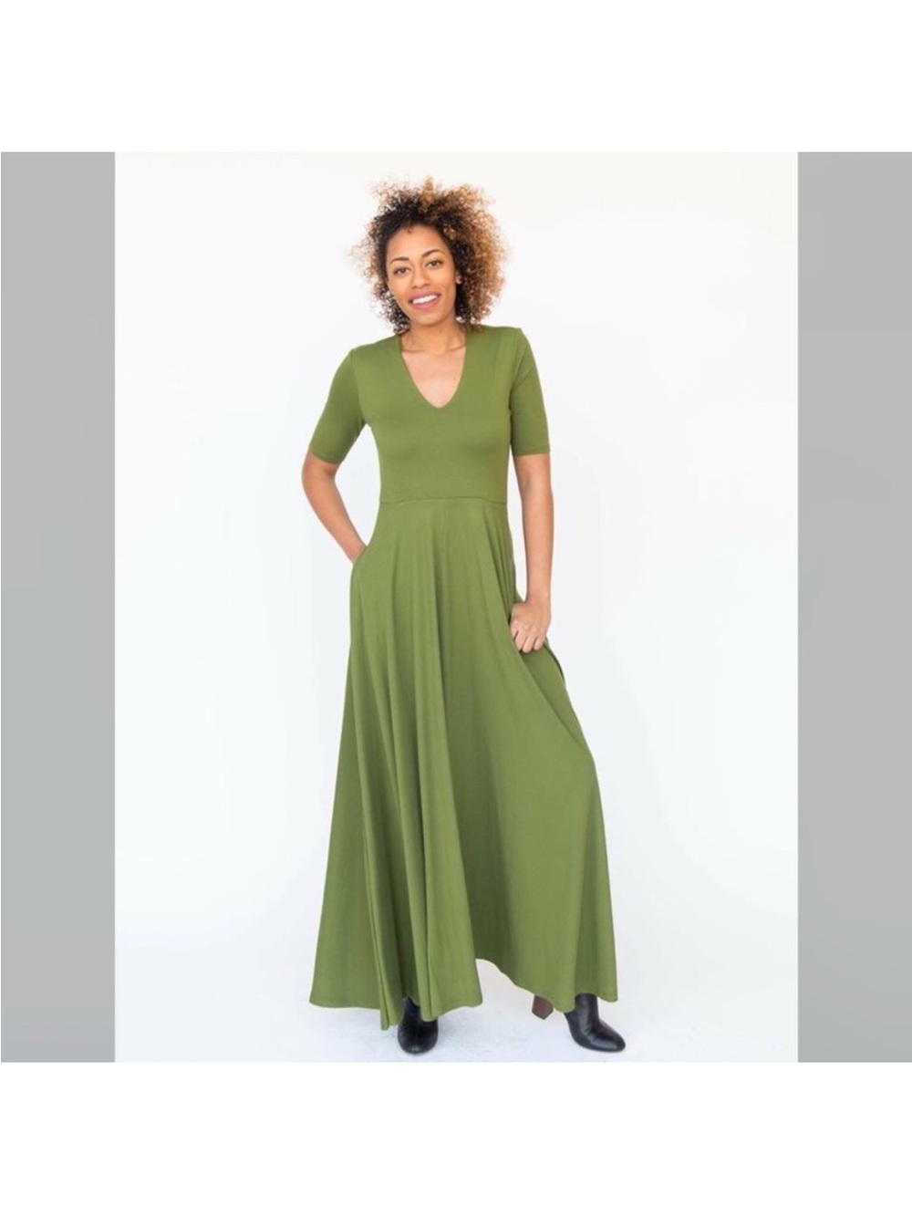 Austen maxi dress in leaf by Agnes and Dora Small